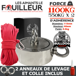 copy of Aimant Néodyme DOUBLE Face 210kg (Wicked Magnet)