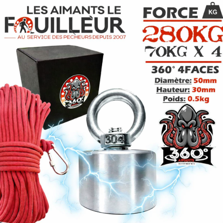 AIMANT NÉODYME 360° 280KG...