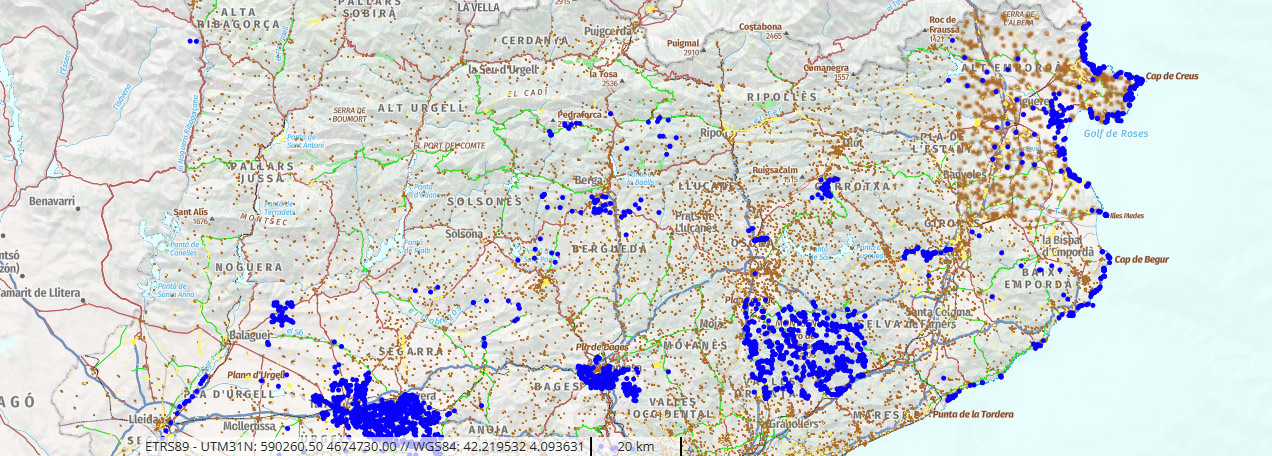 mapa sitios archeologicos cataluna